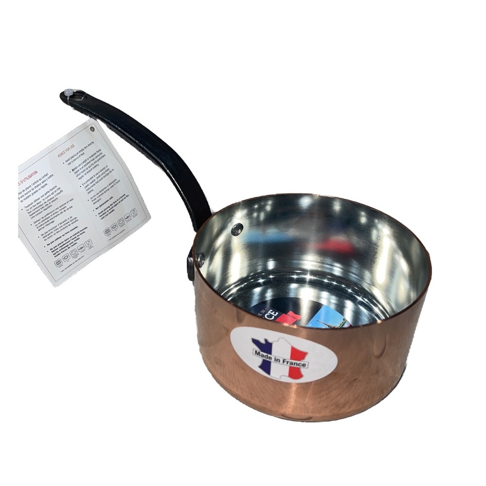 BAUMALU Copper Cuivres de France 5.5” French Sauce Pot With Cast Iron Handle New